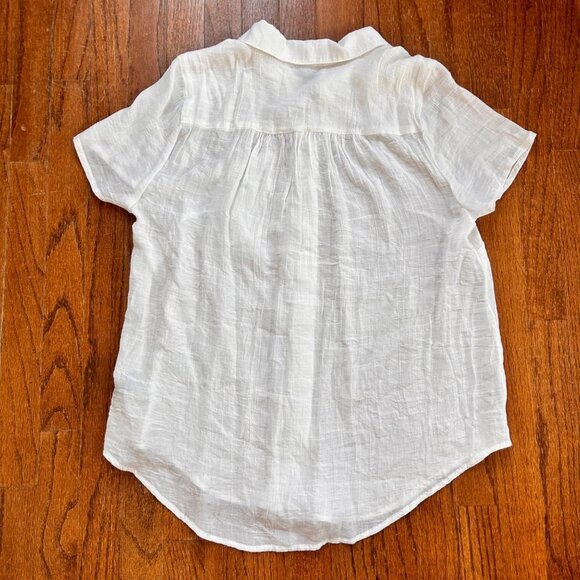 Torrid Women’s Blouse Size 0 Large White Lindsay Crochet Inset Button-Down Shirt - Picture 11 of 12